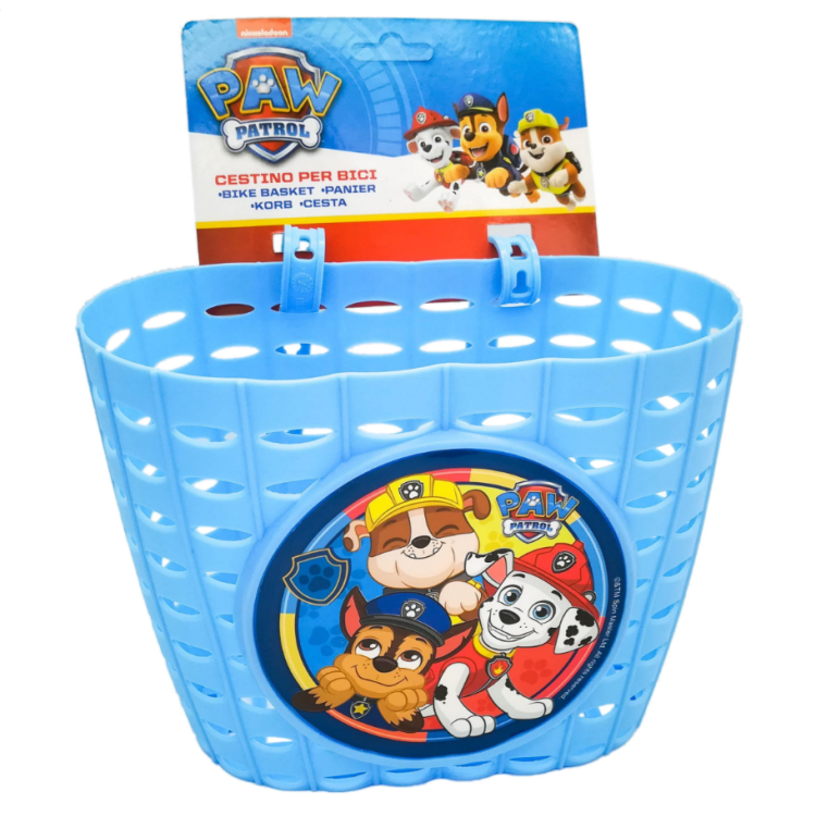 Detský plastový košík na bicykel – Paw Patrol modrý
